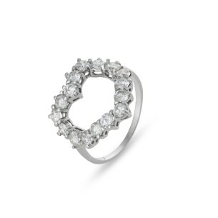 Anel com Diamantes em Ouro Branco 18K