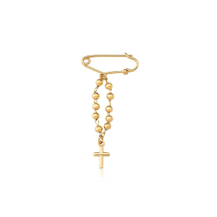 Pingente Alfinete com Terço em Ouro Amarelo 18K  