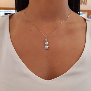 Pingente em Ouro Branco 18K 