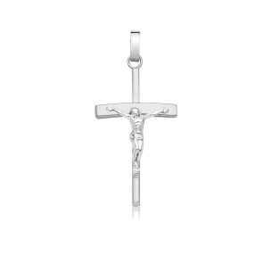 Pingente Crucifixo em Ouro Branco 18K