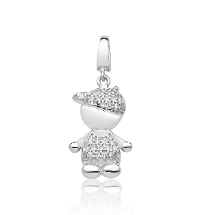 Pingente Ouro Branco 18K com Diamantes  