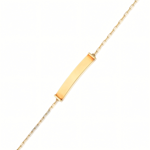Pulseira Infantil Placa em Ouro Amarelo 18K