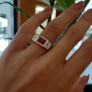 Anel em Ouro Amarelo e Ouro Branco 18K