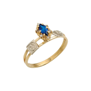 Anel em Ouro Amarelo e Ouro Branco 18K