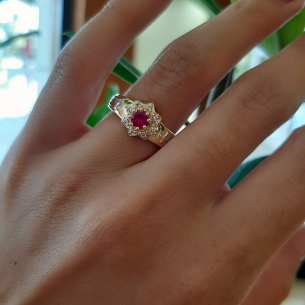 Anel em Ouro Amarelo e Ouro Branco 18K