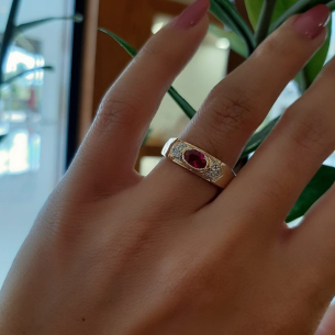 Anel em Ouro Amarelo e Ouro Branco 18K