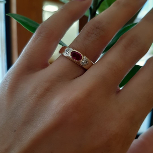 Anel em Ouro Amarelo e Ouro Branco 18K