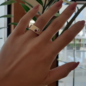 Anel em Ouro Amarelo e Ouro Branco 18K