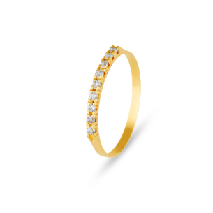 Aliança com Diamantes em Ouro Amarelo 18K 