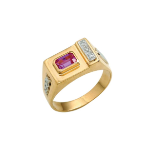 Anel em Ouro Amarelo e Ouro Branco 18K