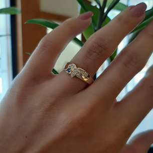 Anel em Ouro Amarelo e Ouro Branco 18K