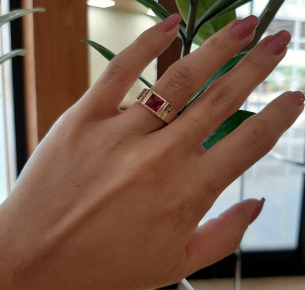 Anel em Ouro Amarelo e Ouro Branco 18K