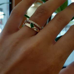 Anel em Ouro Amarelo e Ouro Branco 18K