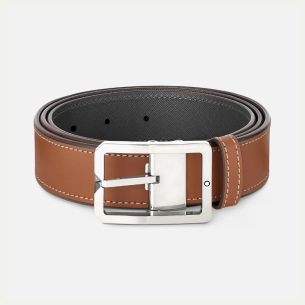 Cinto reversível de 35mm em Cem Ouro Natural - Cinza