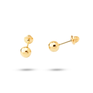 Brinco Infantil Bolinha em Ouro Amarelo 18K  