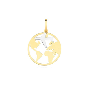 Pingente Ouro Amarelo 18K com aplique Ouro Branco 18K