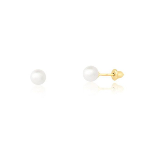 Brinco em Ouro Amarelo 18K com Pérola  