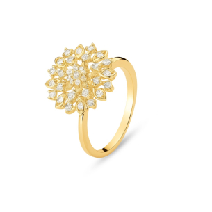 Anel com Diamantes em Ouro Amarelo 18K