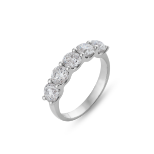 Anel com Diamantes em Ouro Branco 18K	