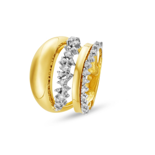 Anel com Diamantes em Ouro Amarelo 18K