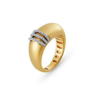 Anel com Diamantes em Ouro Amarelo 18K