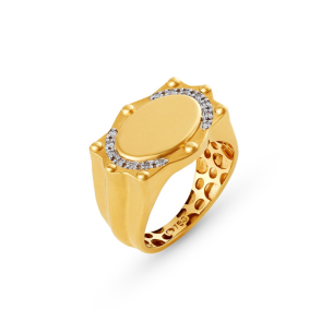 Anel com Diamantes em Ouro Amarelo 18K