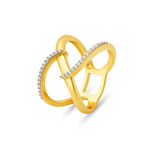 Anel com Diamantes em Ouro Amarelo 18K