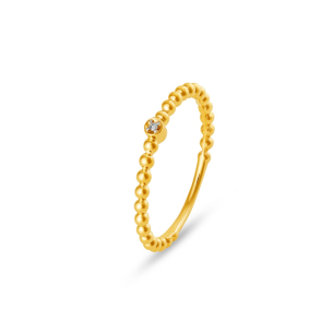 Anel com Diamante em Ouro Amarelo 18K