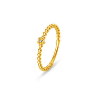Anel com Diamante em Ouro Amarelo 18K