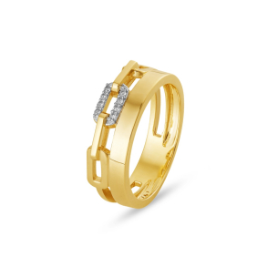 Anel com Diamantes em Ouro Amarelo 18K