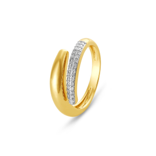 Anel com Diamantes em Ouro Amarelo 18K