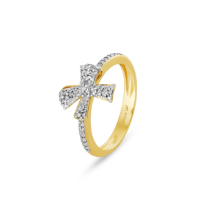 Anel com Diamantes em Ouro Amarelo 18K