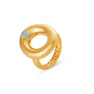Anel com Diamantes em Ouro Amarelo 18K
