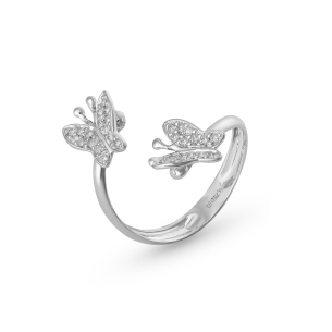 Anel com Diamantes em Ouro Branco 18K