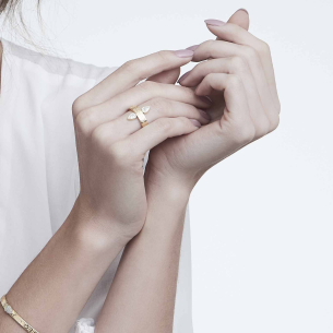 Anel com Diamantes em Ouro Amarelo 18K