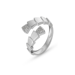 Anel em Ouro Branco 18k com Diamantes 3 Clawé