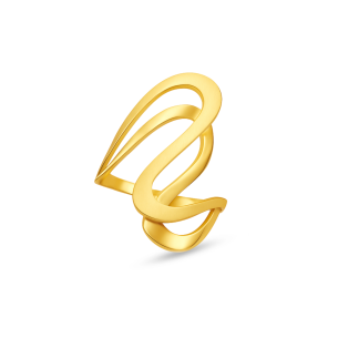 Anel com Onda em Ouro Amarelo 18K