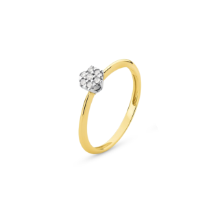 Anel com Diamantes em Ouro Amarelo 18K