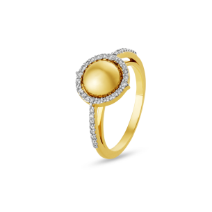 Anel com Diamantes em Ouro Amarelo 18K