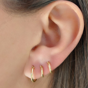 Brinco Argola em Ouro Amarelo 18K 