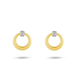 Brinco Argola em Ouro Amarelo 18K com Diamantes  