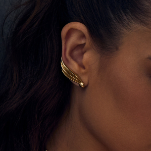Earcuff Paisley em Ouro Amarelo 18K