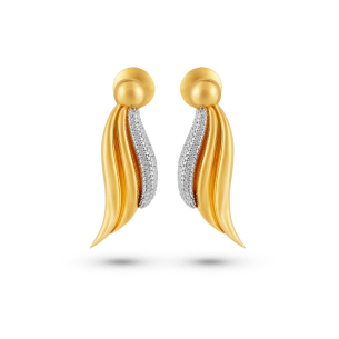 Brincos Paisley Brilhante em Ouro Amarelo 18K com Diamantes