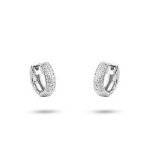 Brinco Argola em Ouro Branco 18K com Diamantes