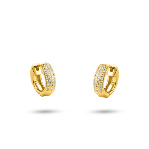Brinco de argola em Ouro Amarelo 18K com diamantes
