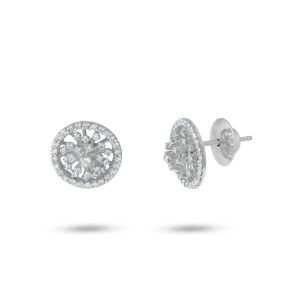 Brinco em Ouro Branco 18K com Diamantes  