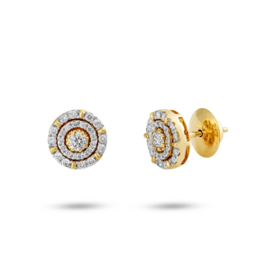 Brinco Redondo em Ouro Amarelo 18K com Diamantes