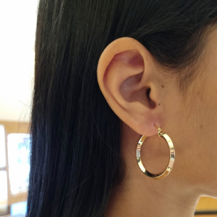 Brinco Argola em Ouro Amarelo 18K 