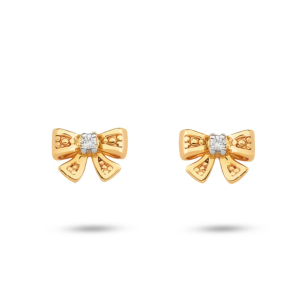 Brinco infantil em Ouro Amarelo 18K com 0,02 ct de Diamantes