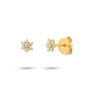 Brinco Infantil em Ouro Amarelo 18K com Diamantes   